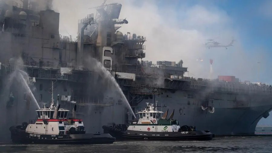 Navy ‘Doing Everything They Can’ to Save the Still-Burning Bonhomme Richard